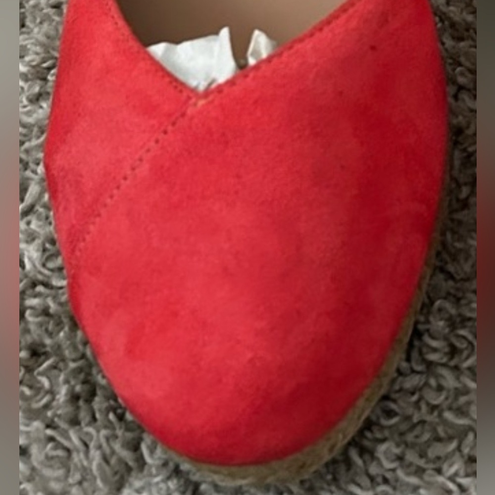 Gaimo Women’s Obi Espadrille Wedge Sandal Sz 40/9 Salmon Suede Round Closed Toe - Picture 9 of 11